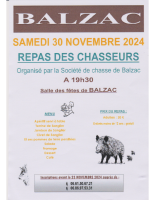 Repas Sté Chasse Balzac 30 nov